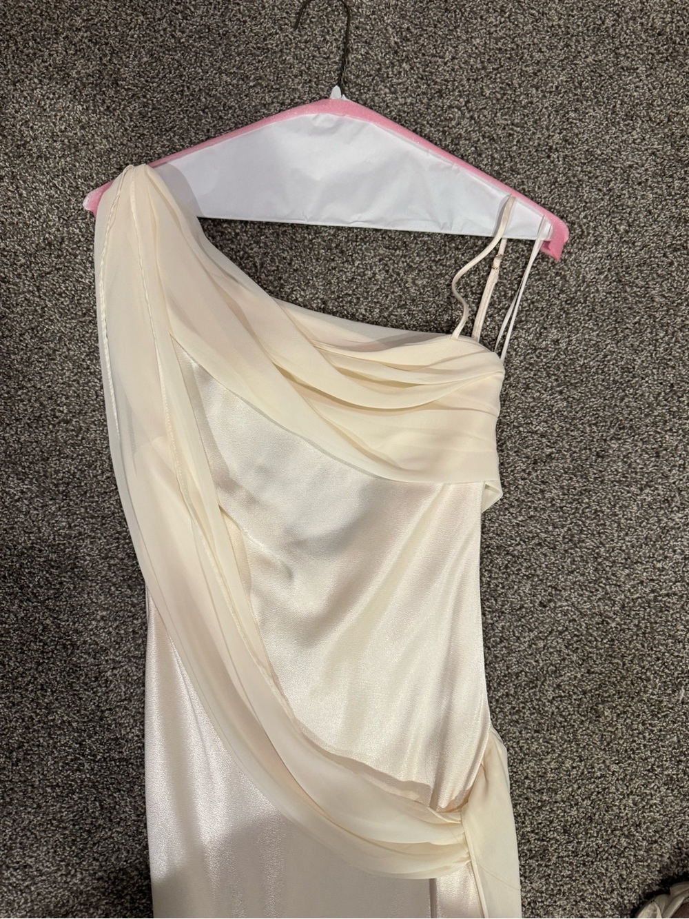 Arcina Ori Helena Chiffon-Detailed Satin Gown Ivory – Altered XS - Picture 6 of 12